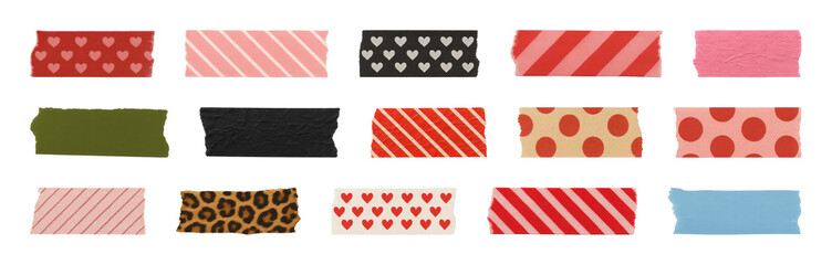 PNG Colorful decorative tape collection, element set on transparent background