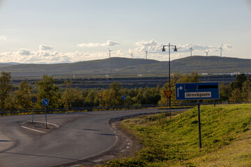 The old city center of Kiruna, Sweden, being demolished in autumn.