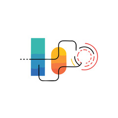Abstract Data Flow Graphic Design.
