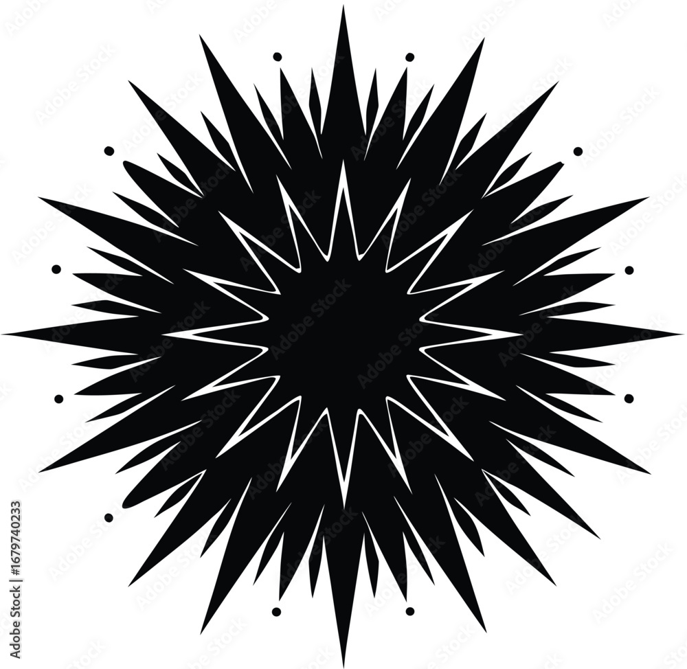 Poster a dynamic black ink explosion with a starburst pattern creates a dramatic abstract background