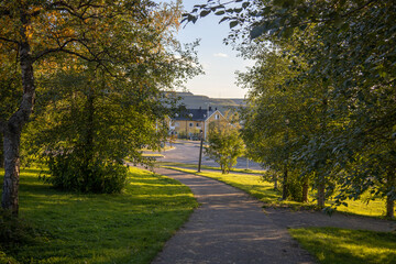 The old city center of Kiruna, Sweden, being demolished in autumn.