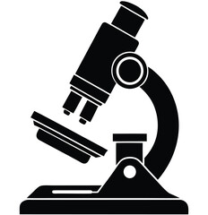 Microscope vector illustration showing technology and business equipment