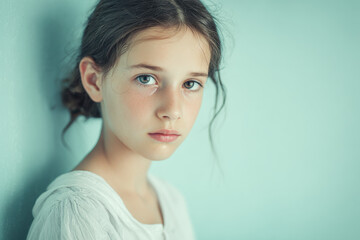crying girl with tearstreaked cheeks poignant beauty of her emotions