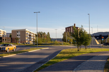 Historic residential area near downtown Kiruna, Sweden.