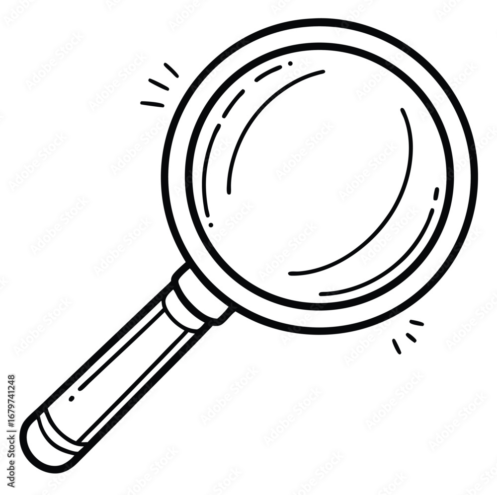 Aufkleber a simple vector icon of a magnifying glass with a handle, perfect for a search or zoom tool