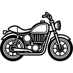 Fototapeta premium Vector illustration of a black sport motorcycle on a white background with red chrome details