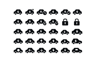 vector solid black filled icons Electric Car (Basic) electriccar icon electriccar new electriccar old electriccar valid electriccar invalid electriccar active electriccar inactive.