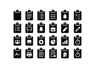 vector solid black filled icons Clipboard Note (Types) clipboardnote plain clipboardnote lined clipboardnote grid clipboardnote task clipboardnote todo clipboardnote list clipboardnote memo.