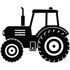 unique tractor silhouette vector illustration