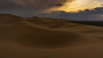 Landscape in desert at sunset