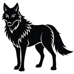 unique wolf silhouette vector illustration