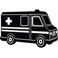 unique ambulance silhouette vector illustration