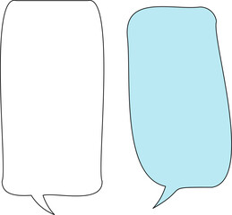 Line frame text speech bubble set. Line balloon design talk speech bubble frame. Text dialog balloon, simple doodle thinking cloud. Vector illustration or PNG
