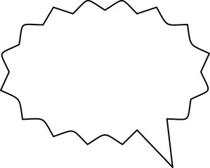 Line frame text speech bubble set. Line balloon design talk speech bubble frame. Text dialog balloon, simple doodle thinking cloud. Vector illustration or PNG