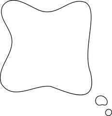 Obraz premium Line frame text speech bubble set. Line balloon design talk speech bubble frame. Text dialog balloon, simple doodle thinking cloud. Vector illustration or PNG