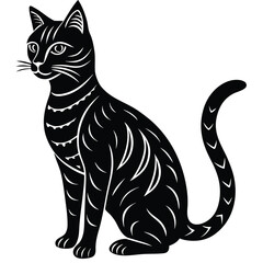 unique cat silhouette vector illustration