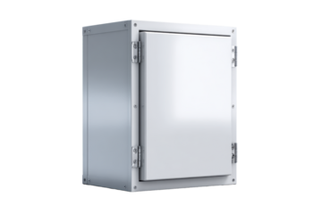 Industrial Electrical Enclosure Box on Transparent Background