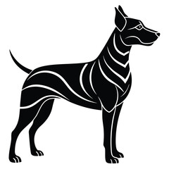 unique dog silhouette vector illustration