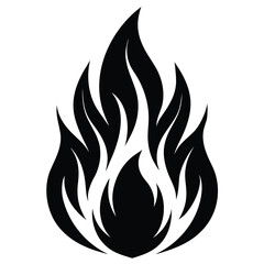 unique fire flame silhouette vector illustration