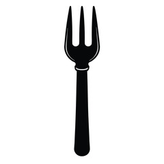 Three Prong Fork Icon On White Background