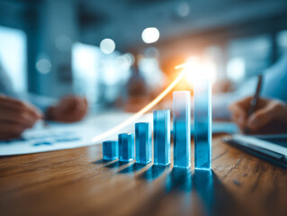 Business growth and increasing success in a modern office setting