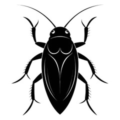 Simple Discoid Cockroach Vector Illustration – Black Silhouette