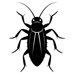 Simple Discoid Cockroach Vector Illustration – Black Silhouette