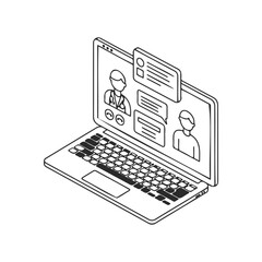 Isometric laptop with online doctor consultation interface for telemedicine