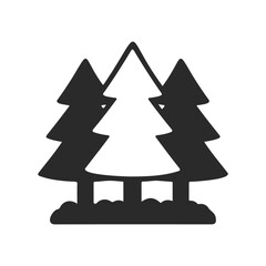 Fototapeta premium Minimalist black and white pine tree symbol