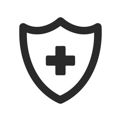 Obraz premium Shield icon with medical cross symbolizing health and protection