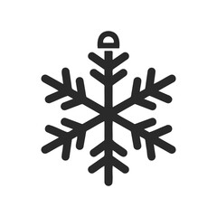 Simple black snowflake icon on white background