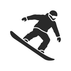 Obraz premium Silhouette of snowboarder performing jump in winter gear