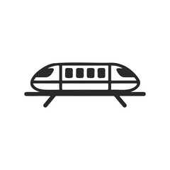 Obraz premium Minimalist black and white monorail icon design