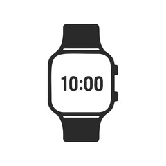 Minimalist black smartwatch icon with time displayed as 10:00