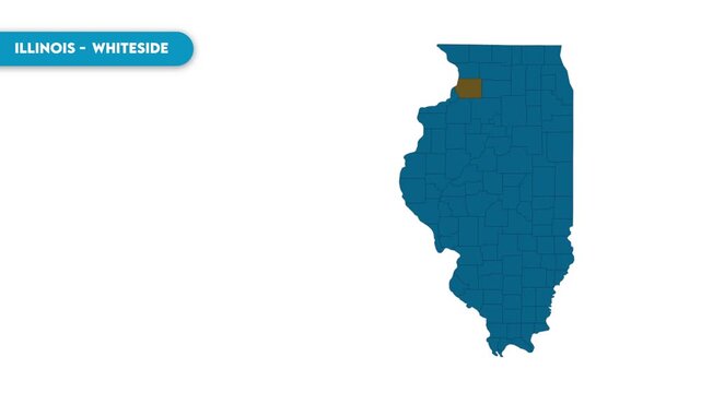 Whiteside Map Video, Illinois map, Illinois United States, Political Map of Illinois, national flag and borders, perfect for presentations, travel, education,and global studies.