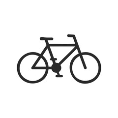 Obraz premium Simple black bicycle icon on white background