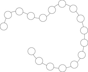 Smooth abstract stroke created from connected circular elements forming a subtle curved motion.
