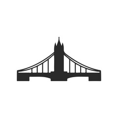 Fototapeta premium Silhouette of tower bridge: iconic london landmark minimalist black design