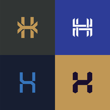Modern Letter H Logo Set &ndash; Creative Alphabet Monogram Collection