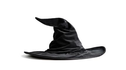 Black witch hat isolated on a white background