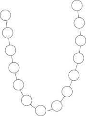 Abstract vector element with a simple arched sketch formed by curved lines and circular connectors, creating a continuous visual path.