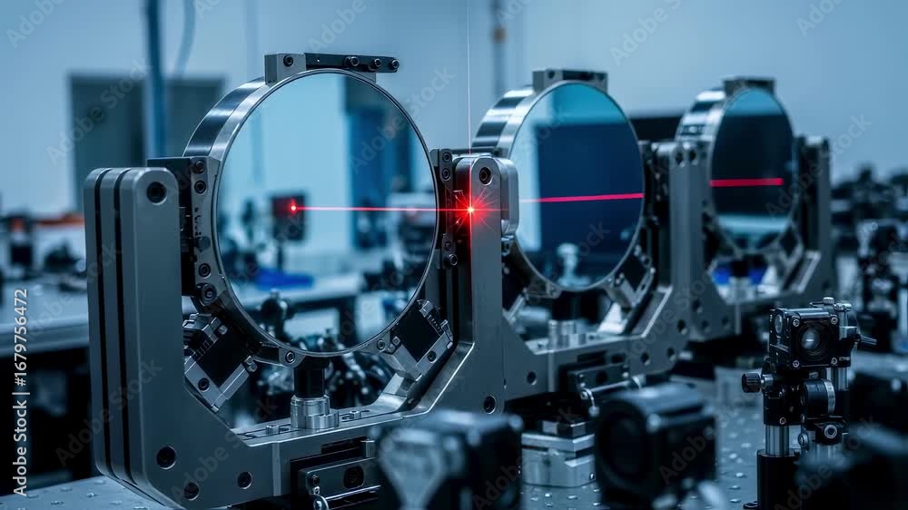 Poster closeup of highly sophisticated beam steering mirrors within a freeelectronlaser alignment hall crit