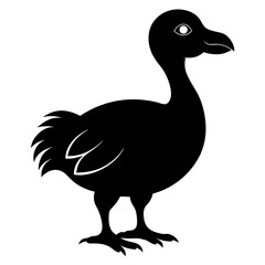 Dodo Bird Black Silhouette Vector on White Background © Bipul