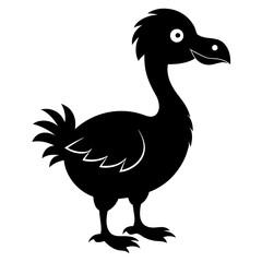 Simple Dodo Vector Illustration in Black Silhouette
