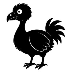 Simple Dodo Vector Illustration in Black Silhouette