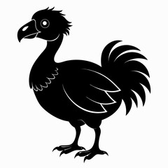 Simple Dodo Vector Illustration in Black Silhouette © Motin