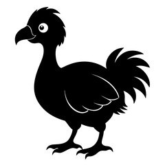 Simple Dodo Vector Illustration in Black Silhouette