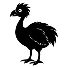 Simple Dodo Vector Illustration in Black Silhouette © Motin