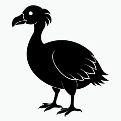 Simple Dodo Vector Illustration in Black Silhouette