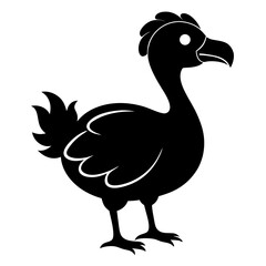 Simple Dodo Vector Illustration in Black Silhouette © Motin